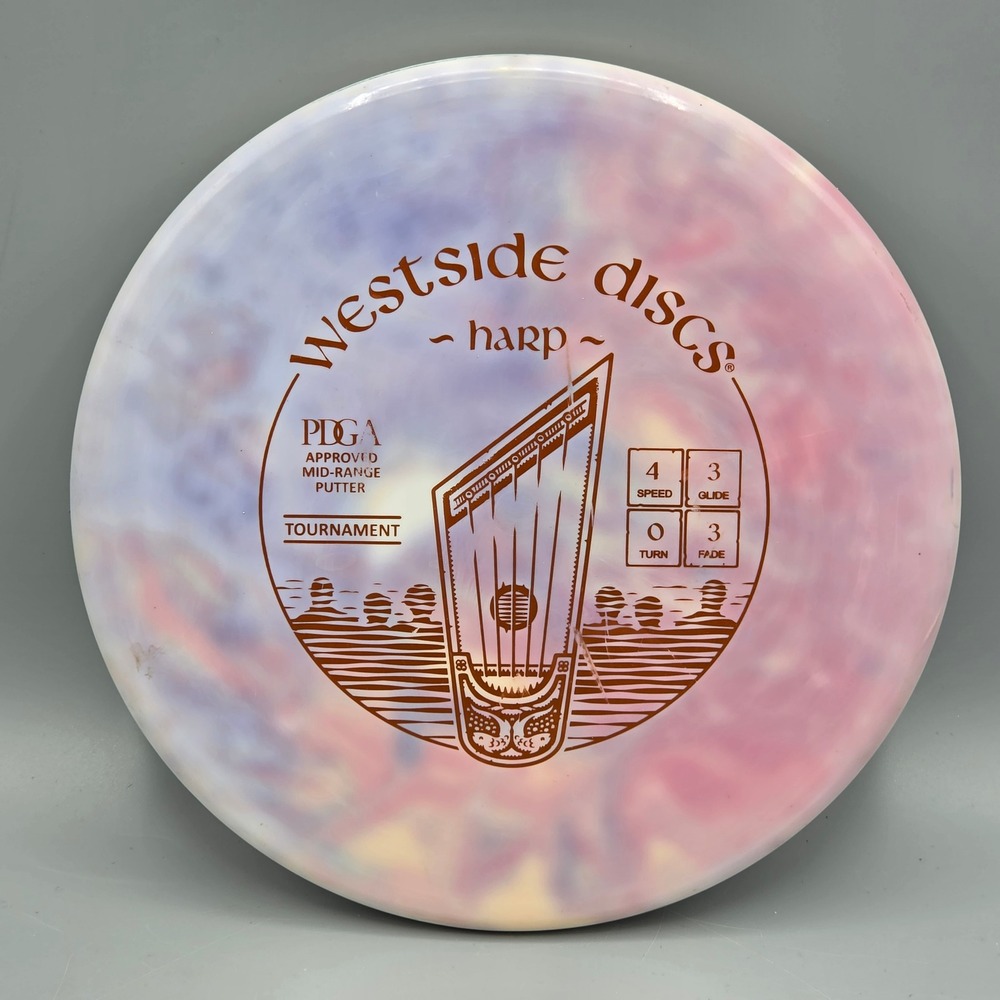 Westside Discs Harp Disc Golf Putter 173g Multi Tournament Burst Overstable Mid